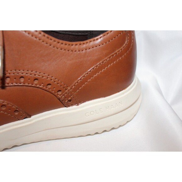 NEW COLE HAAN Men\'s Wingtip Leather Oxfords British Tan SZ 9.5 NWOB